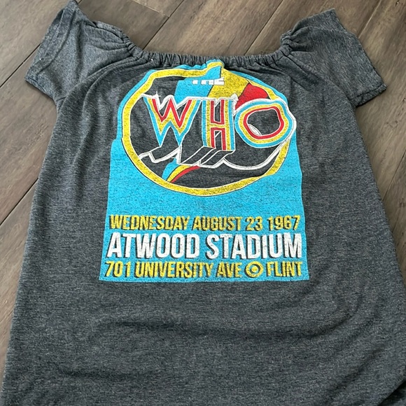 Women’s off-shoulder ‘The Who’ tee - size small - Picture 1 of 2